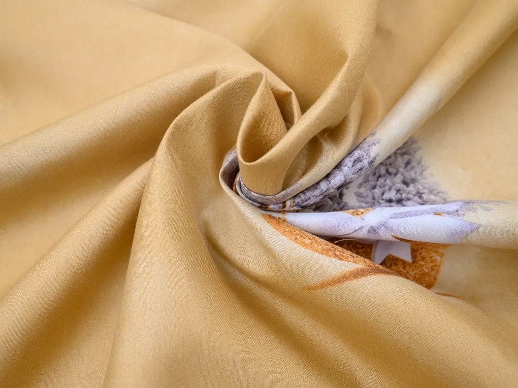 PrzytulneMieszkanie.pl PrzytulneMieszkanie.pl Pościel z mikrofibry TREES AND ORNAMENT żółta Rozmiar pościeli: 70 x 90 cm | 140 x 200 cm