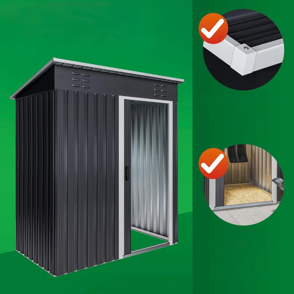 Domek narzędziowy M, 162x86x181 cm, antracytowy Jurhan