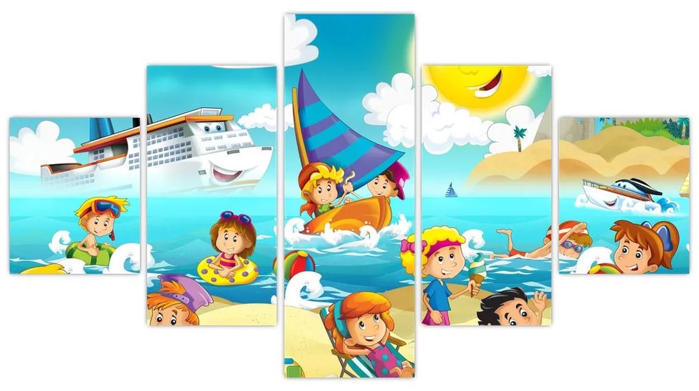 Obraz - Dzień na plaży (125x70 cm)
