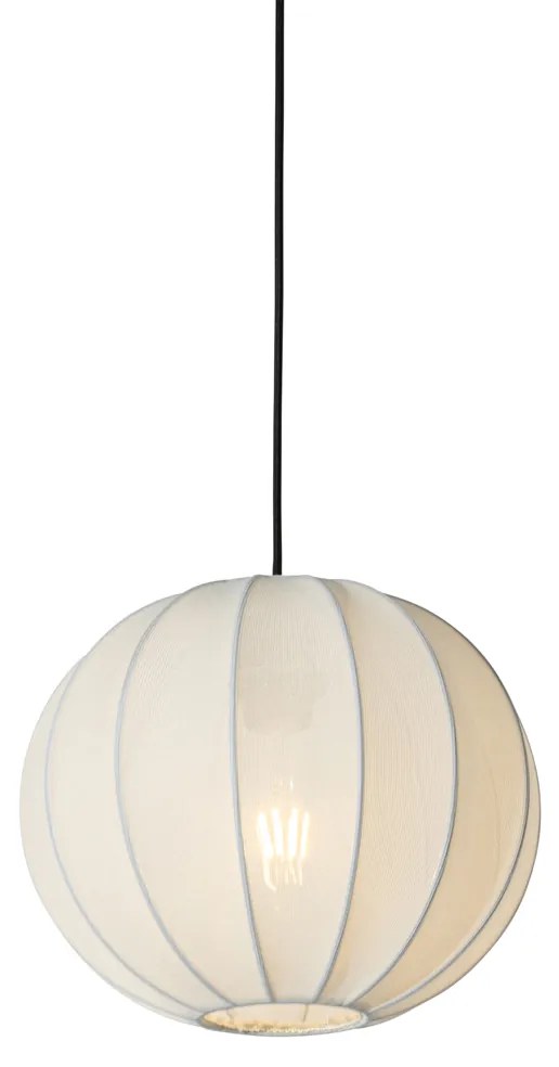 Lampa wisząca w stylu japandi, jedwab biały, 30 cm - Plu