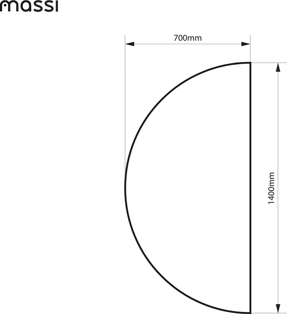 Lustro półokrągłe bez podświetlenia MOON Half XXL | Różne rozmiary | Różne kolory : Kolor tafli szkła - Brąz, Rozmiar - 160 x 80 cm
