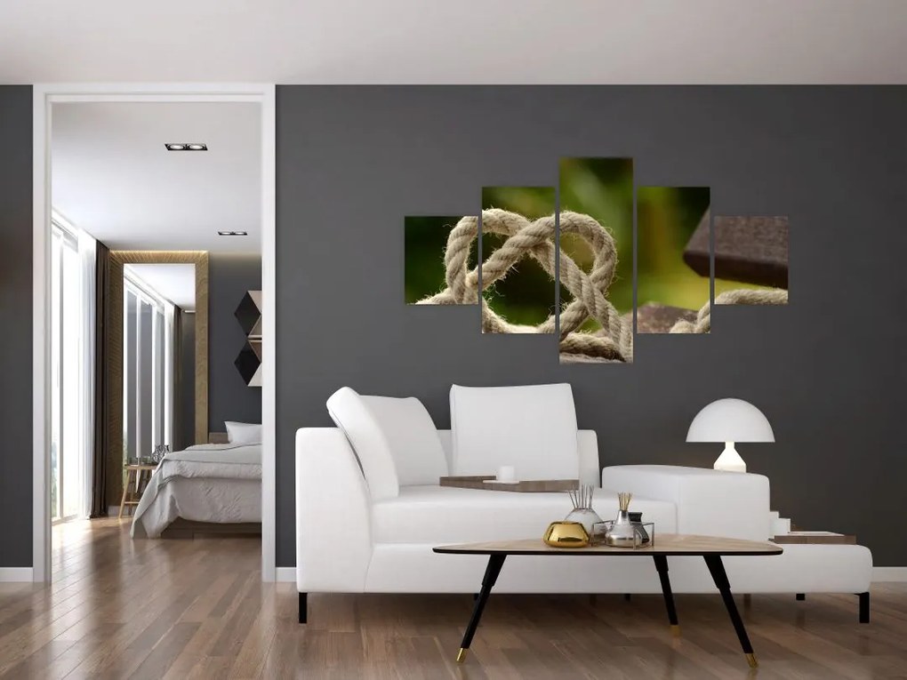 Obraz serca z liny (125x70 cm)