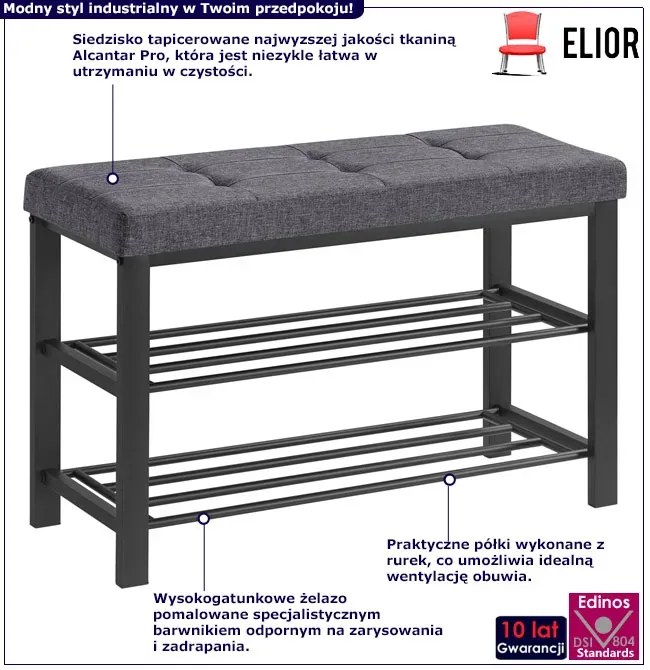 Industrialna szafka na buty z tapicerowanym siedziskeim R4-B30