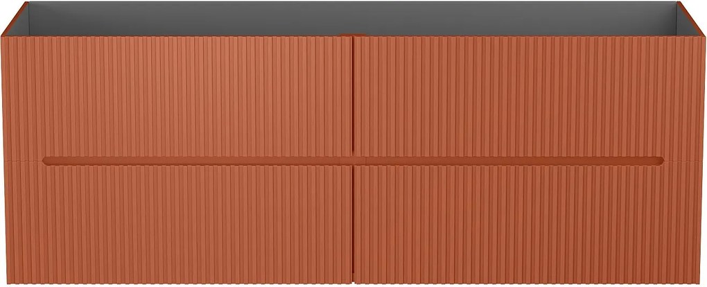 Szafka łazienkowa wisząca   pod umywalkę ryflowana terakota, 150 cm - PAVANI