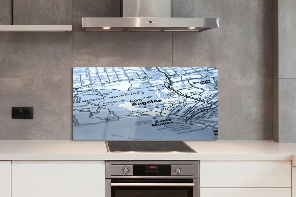 Szklany Panel Plan Miejskich Ulic