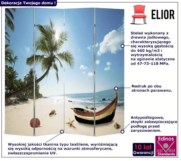 Wewnętrzny parawan z nadrukiem plaży G4-Z92