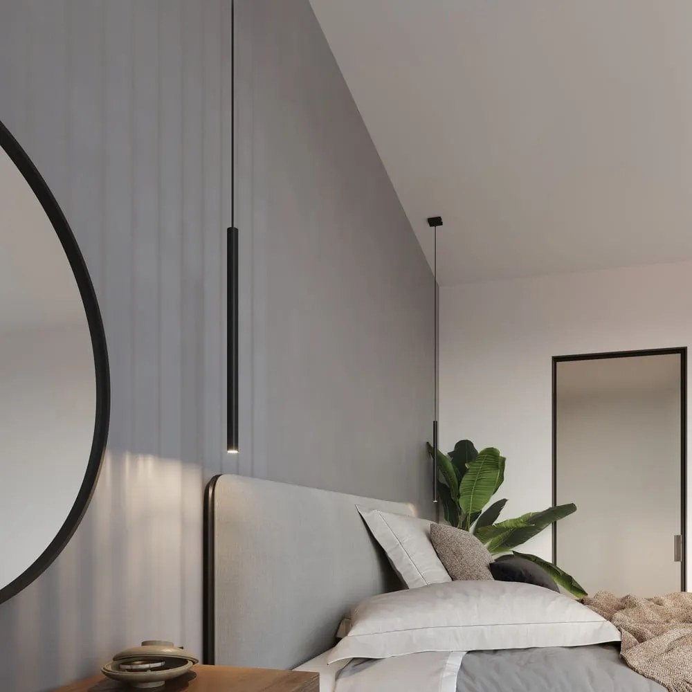 Czarna lampa wisząca Sollux Fideus Single