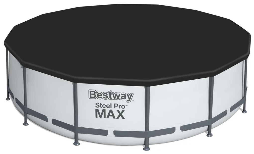 Basen naziemny Bestway Steel Pro MAX, szary, szer.396 cm, wys. 122 cm