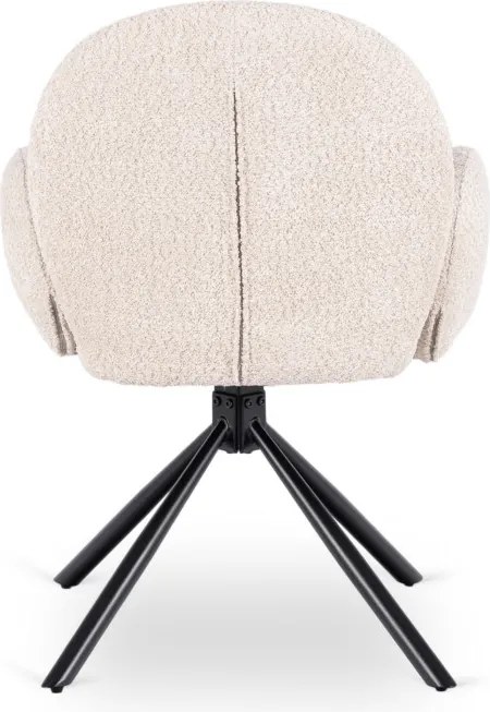 Krzesło Tapicerowane Obrotowe do Salonu MUSSO Beżowe Nowoczesne