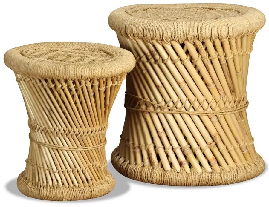 2 sztuki bambusowych stołków w stylu chindi G6-A39