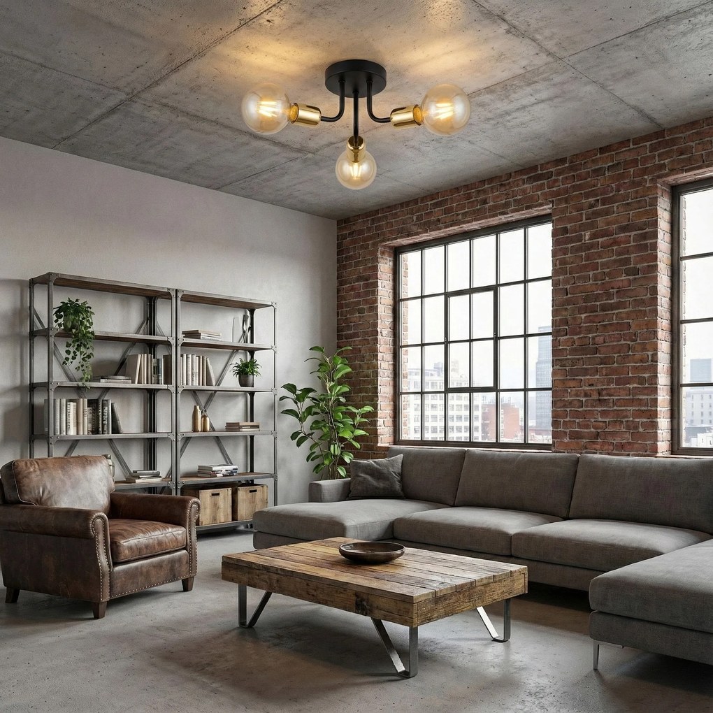 Lampa Wisząca APP1117-3C Czarno Złota