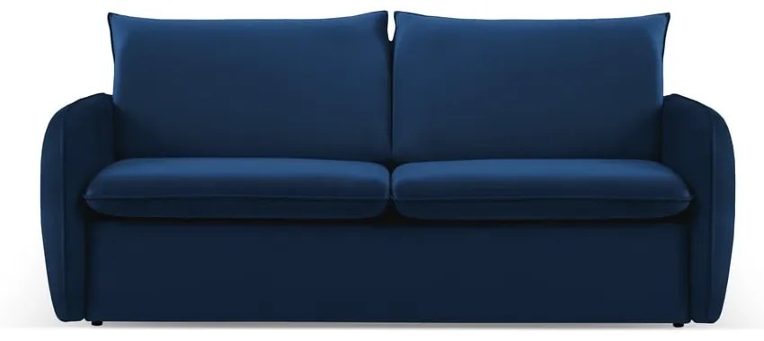 Ciemnoniebieska aksamitna rozkładana sofa 194 cm Vienna – Cosmopolitan Design