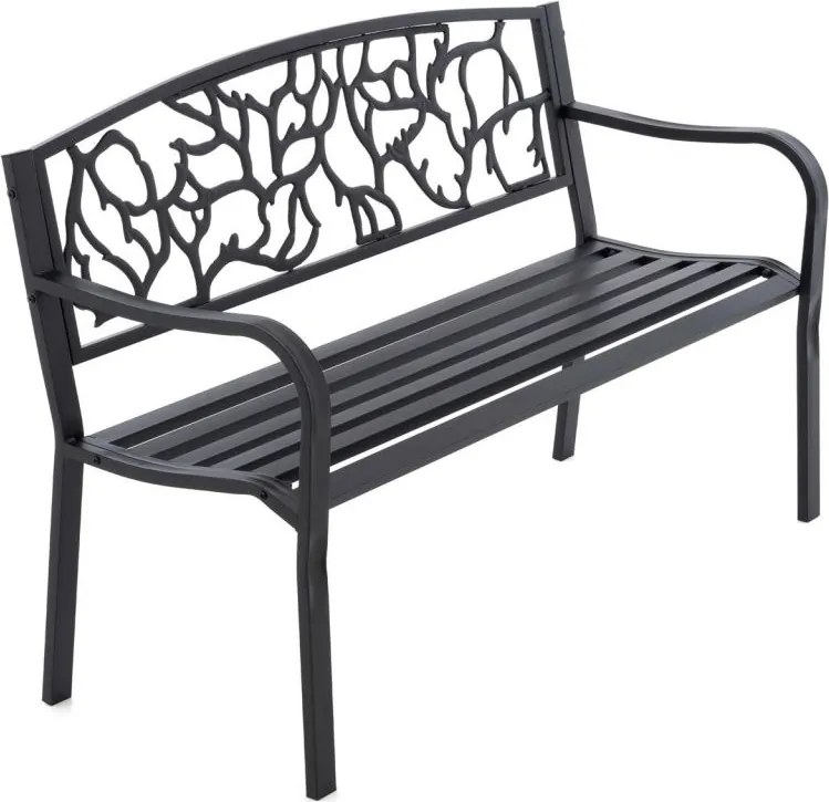 Metalowa ławka ogrodowa w stylu antycznym, 127 x 84 cm