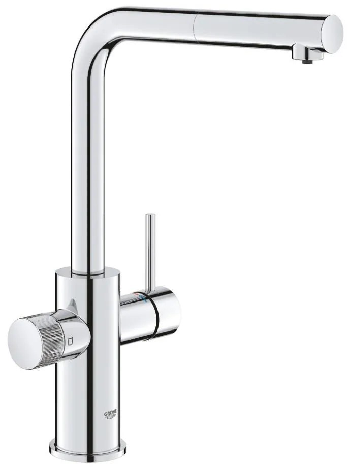 GROHE 30601000 - Bateria zlewozmywakowa BLUE PURE A z wysuwaną wylewką, chrom błyszczący
