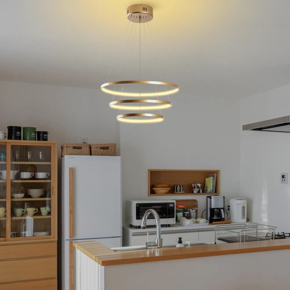 Lampa wisząca LED w kolorze złota ø 50 cm Simit – Opviq lights