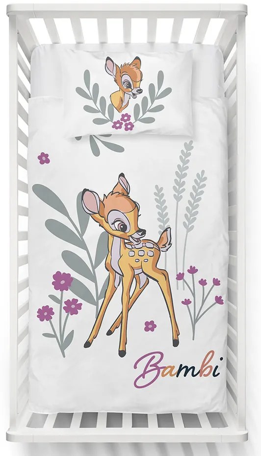 Pościel dziecięca do łóżeczka Bambi KwiatowyŚwiat, 100 x 135 cm, 40 x 60 cm
