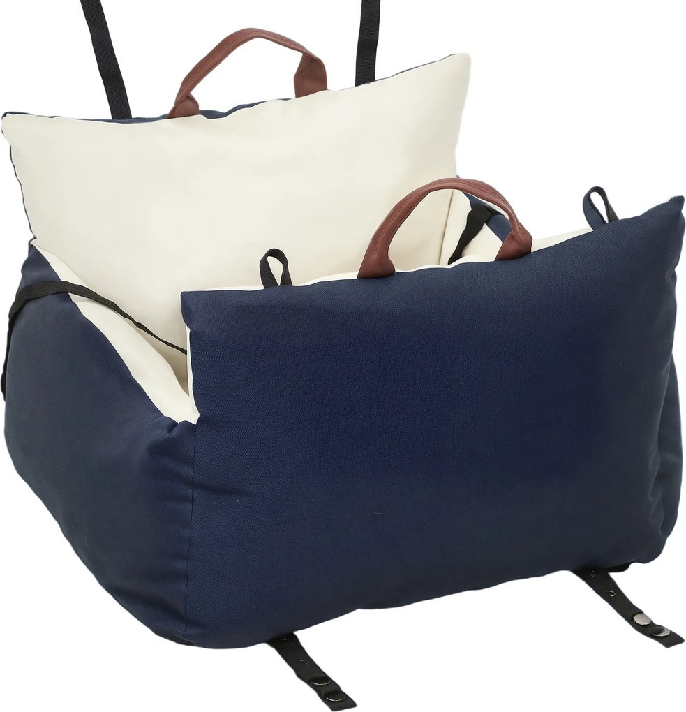 PawHut fotelik samochodowy dla psa, 2 pasy, pralne pokrowce, dla zwierząt poniżej 5 kg, granatowy