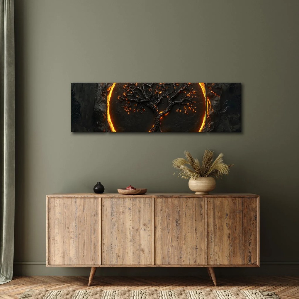 Obraz – Drzewo życia w lawie II. (170x50 cm)