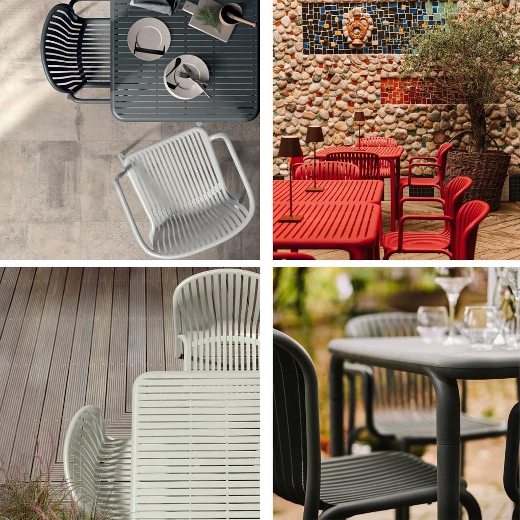 Kwadratowy stół ogrodowy Brene 80 cm, z tworzywa