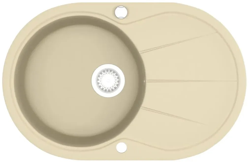 Beżowy owalny zlew z ociekaczem A1-F87