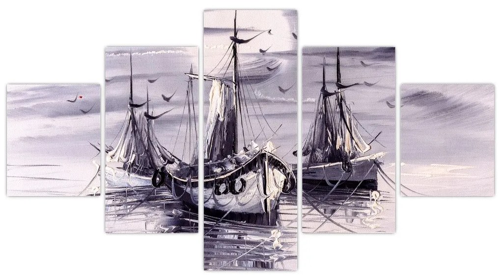 Obraz - Port, obraz olejny (125x70 cm)