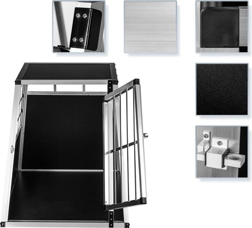 Aluminiowa skrzynia transportowa dla psów, 65 × 90 × 69 cm,