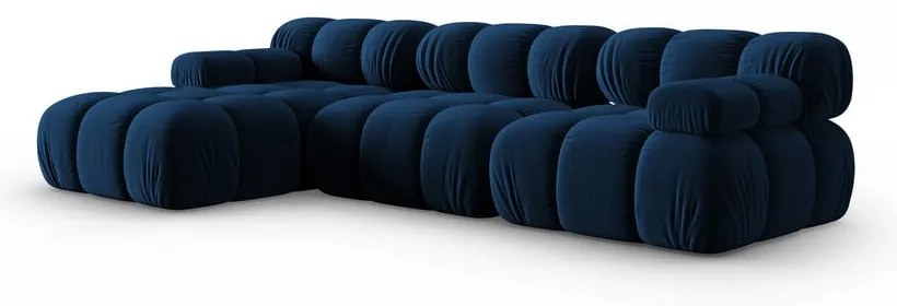 Niebieska aksamitna sofa 285 cm Bellis – Micadoni Home