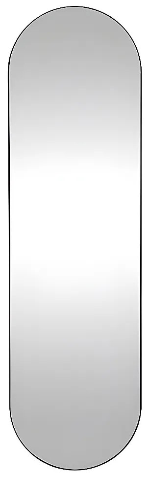 Owalne lustro ścienne z metalu – 40 × 140 cm (szer. × wys.) – kolor czarny ONIKAL