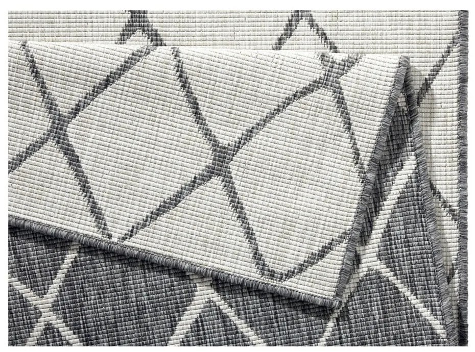 Szary dywan dwustronny NORTHRUGS Malaga, 80x150 cm