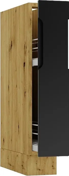 Szafka cargo 15 cm dąb artisan + czarny B1-E64
