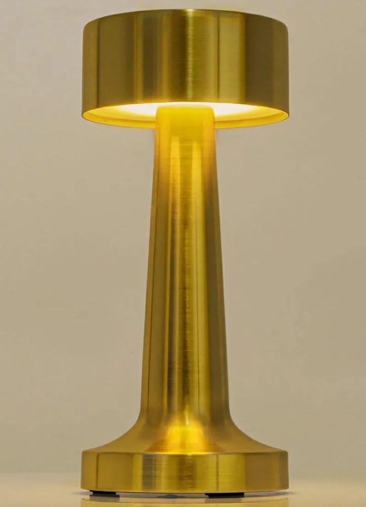 Złota lampa stołowa Lee z dwustopniową regulacją światła