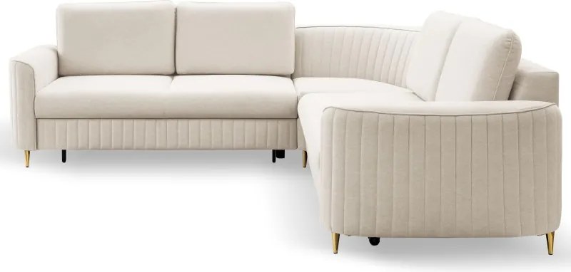 Narożnik LAREN nowoczesna sofa z funkcją spania pojemnik na pościel lewa strona CASTEL 03 251x251x85 cm