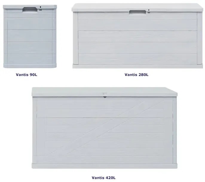 Jasnoszara zamykana skrzynia do ogrodu Z8-Z57