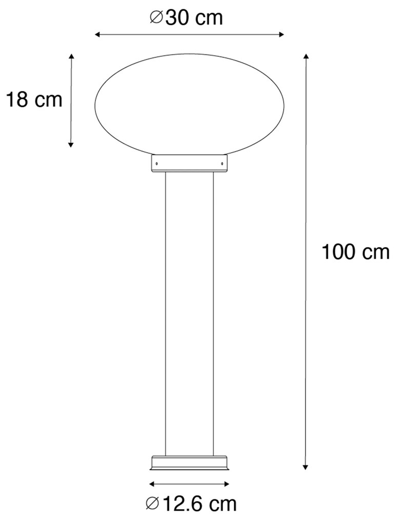 Zewnetrzna Nowoczesny słup ogrodowy czarny 100 cm - Elly Nowoczesny Oswietlenie zewnetrzne
