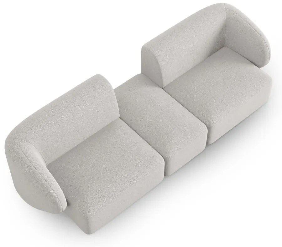 Jasnoszara sofa z tkaniny szenilowej 246 cm Paolo – Milo Casa