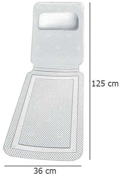 Wkładka do wanny Comfort, mata z przyssawkami, 125 x 36 cm