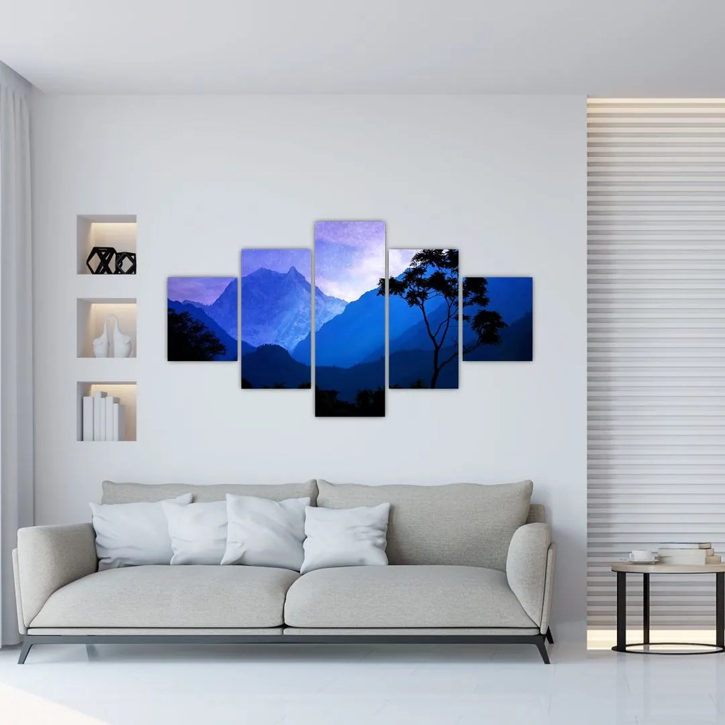 Obraz - Nocne niebo w Nepalu (125x70 cm)