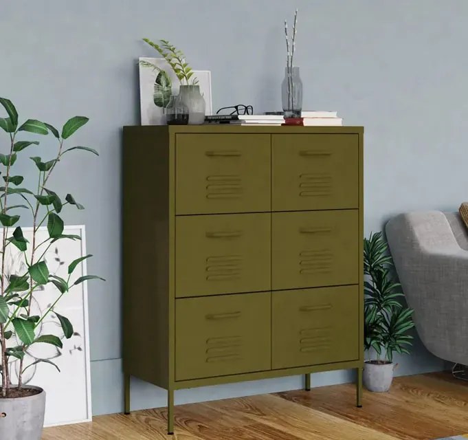 Oliwkowa szafka garażowa na narzędzia R1-D81