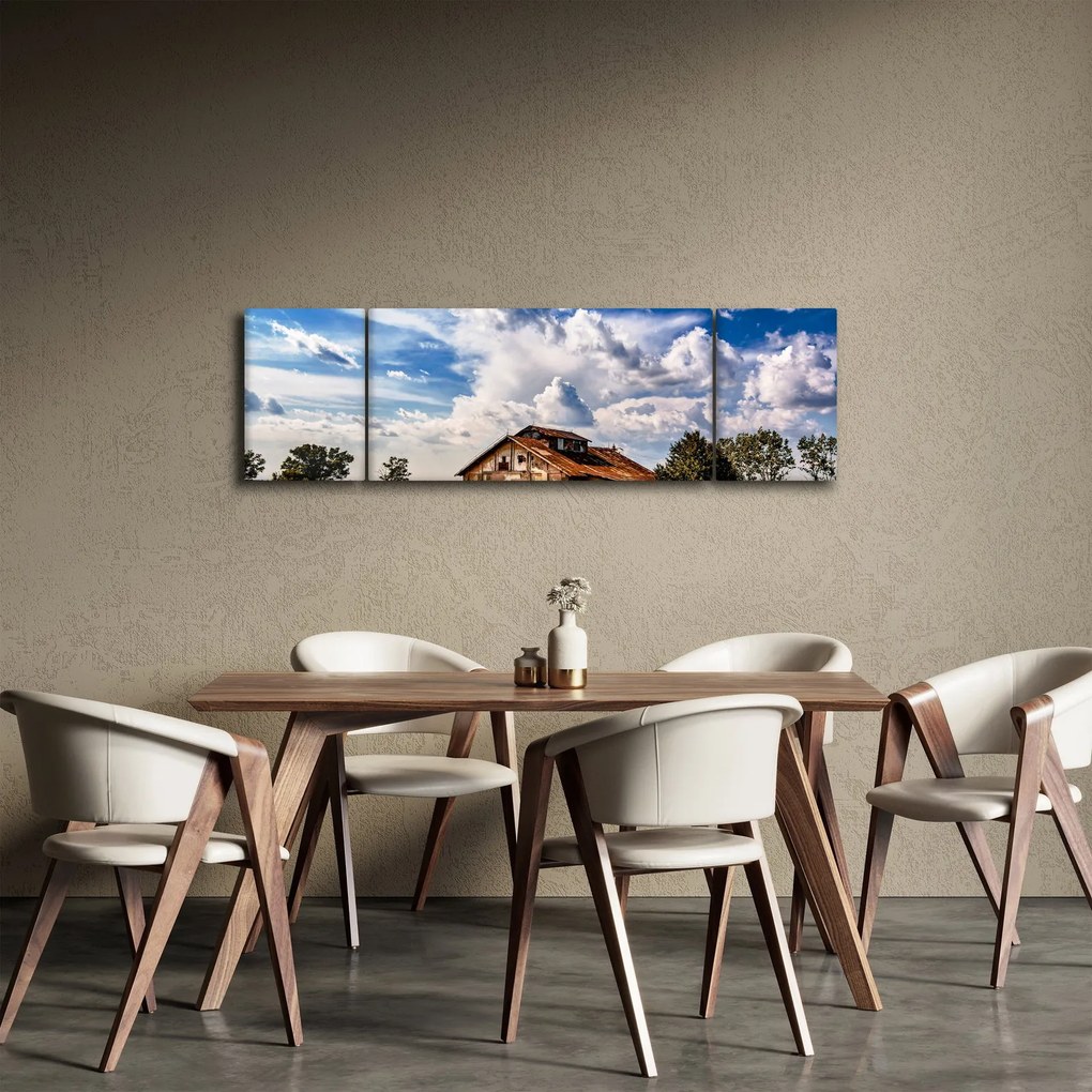 Obraz pola słoneczników (170x50 cm)