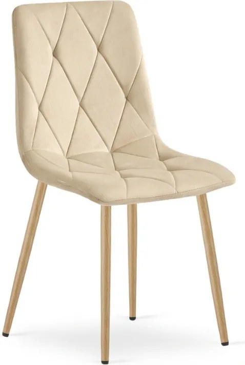 Kremowe aksamitne krzesło LIBRA BUTTER CREAM