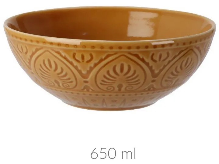 Ceramiczna miseczka ze żłobionym wzorem, 650 ml