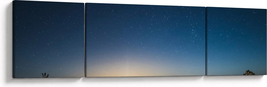 Obraz - Nocne niebo nad drogą (170x50 cm)