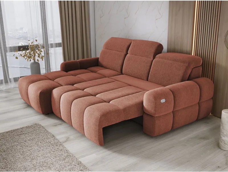 Narożnik MATEO S Wolnostojący Lewostronny Tkanina Memphis 09 kolor Miedziany WERSAL