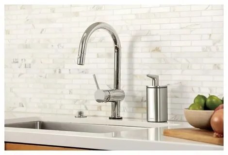 Simplehuman Dozownik mydła i płynu dezynfekującego Pulse 295 ml, stal nierdzewna, S