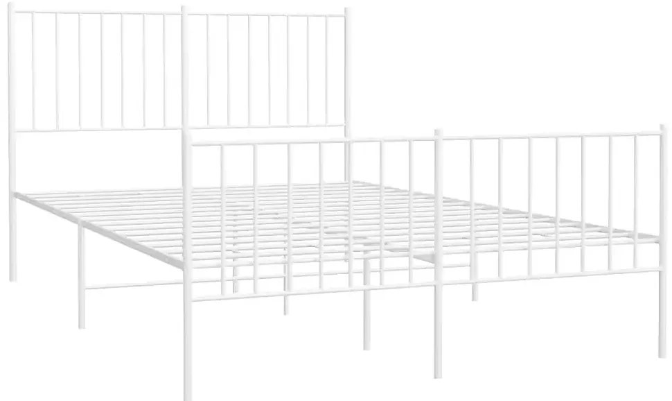 Białe metalowe łóżko małżeńskie w stylu loft 160x200 cm E7-P32