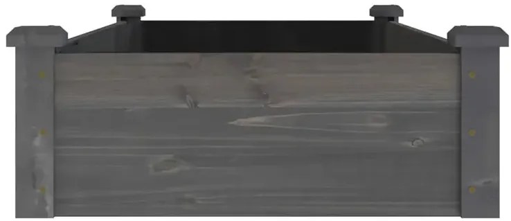 Szara prostokątna donica ogrodowa z drewna K2-N84