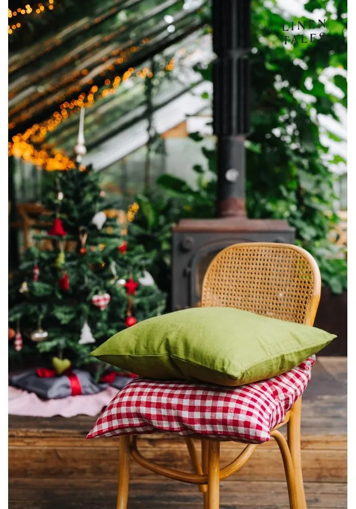 Lniana poszewka na poduszkę 50x50 cm Red Gingham – Linen Tales