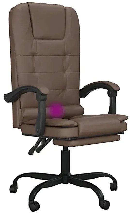 Masujące brązowe krzesło do biurka z podnóżkiem L4-M46