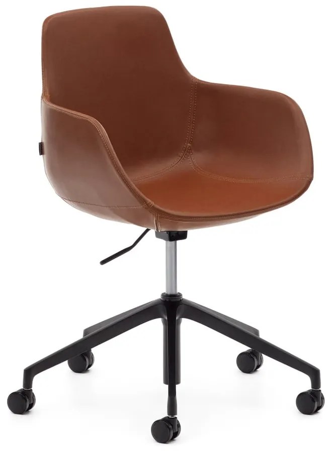 Koniakowe krzesło biurowe z imitacji skóry Tissiana – Kave Home