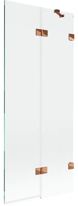 Mexen Lunar parawan nawannowy 2-skrzydłowy prawy 80 x 150 cm, transparent, różowe złoto - 897-080-100-60-00-P